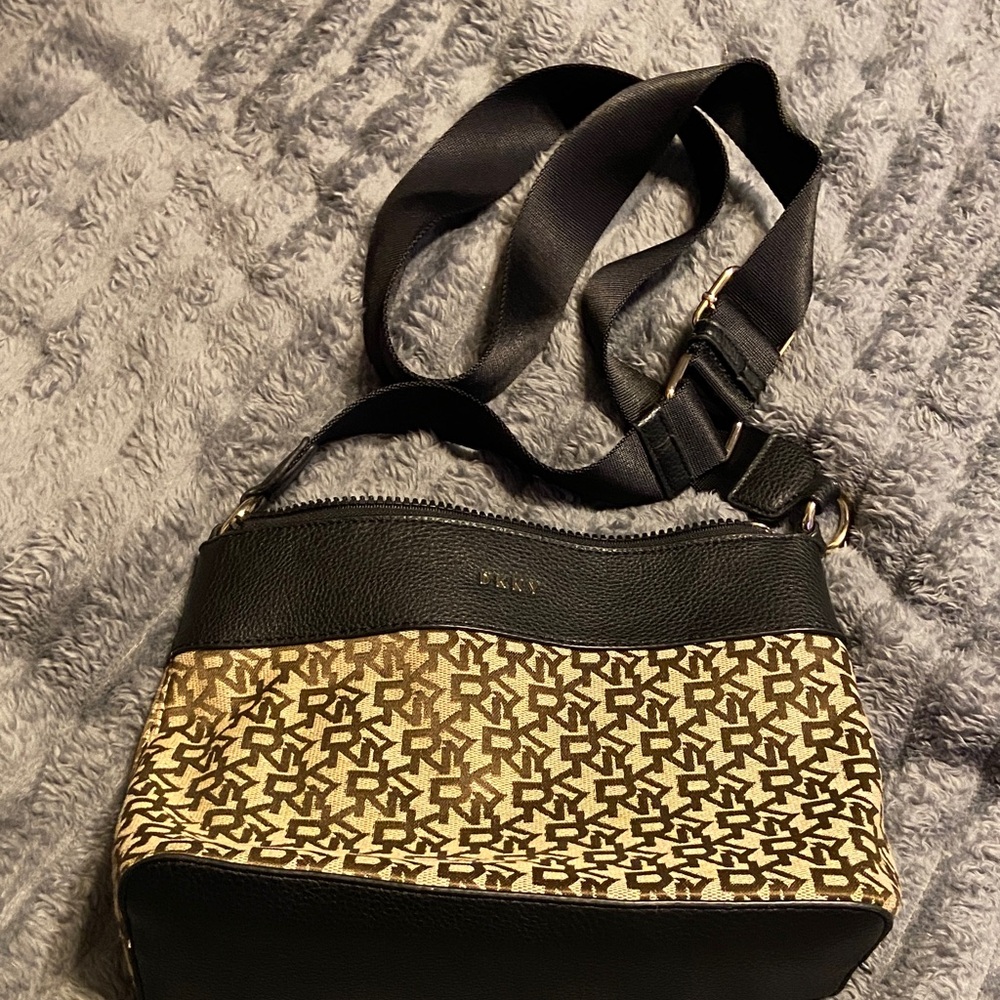 DKNY Black and Brown Crossbody Bag